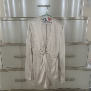 Elegant Cream Long Sleeve Blouse